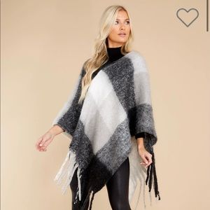 Red dress boutique poncho